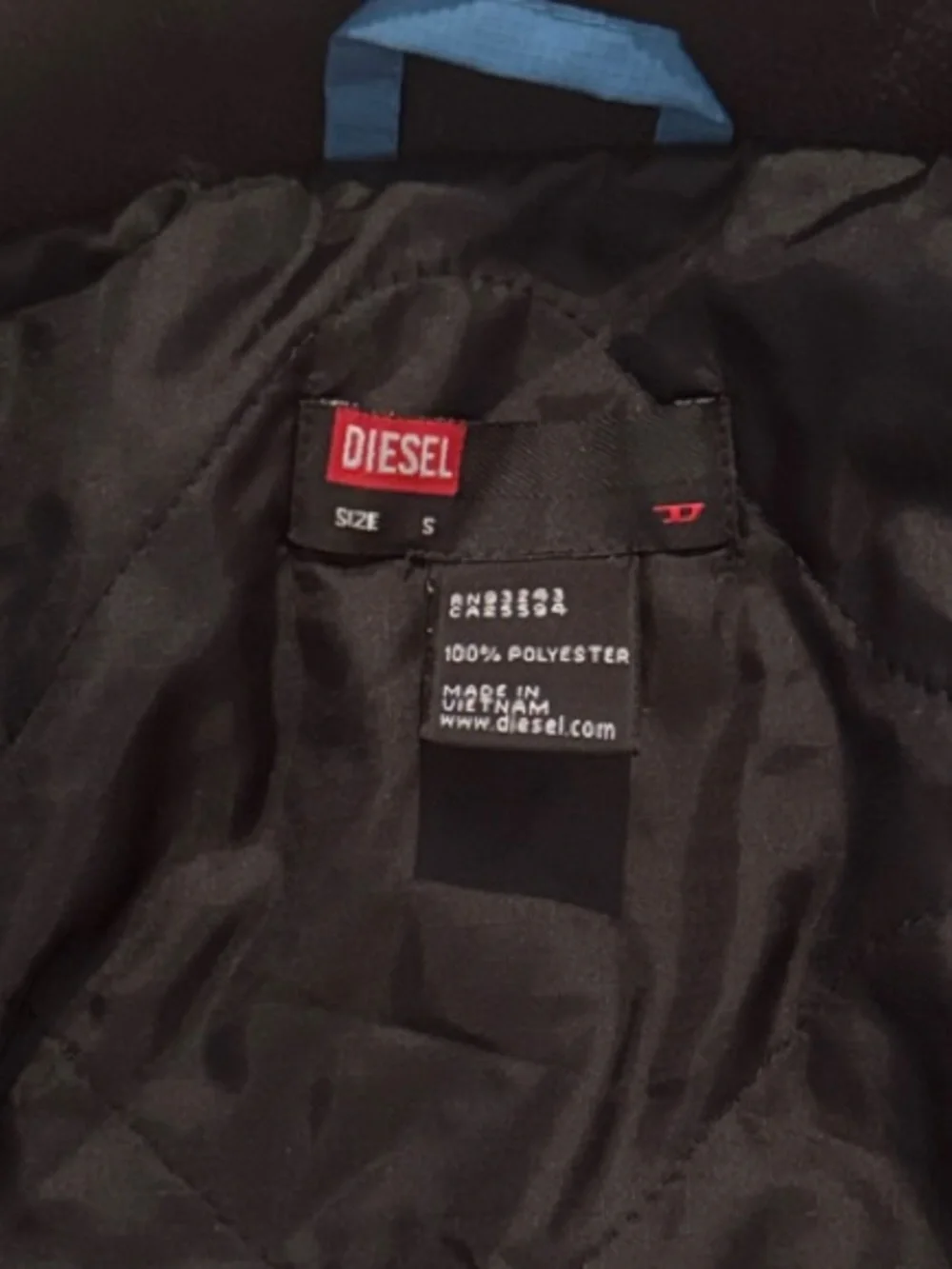 Diesel Men's Blue Puffer Jacket with Black Trim - Picture 2 of 4